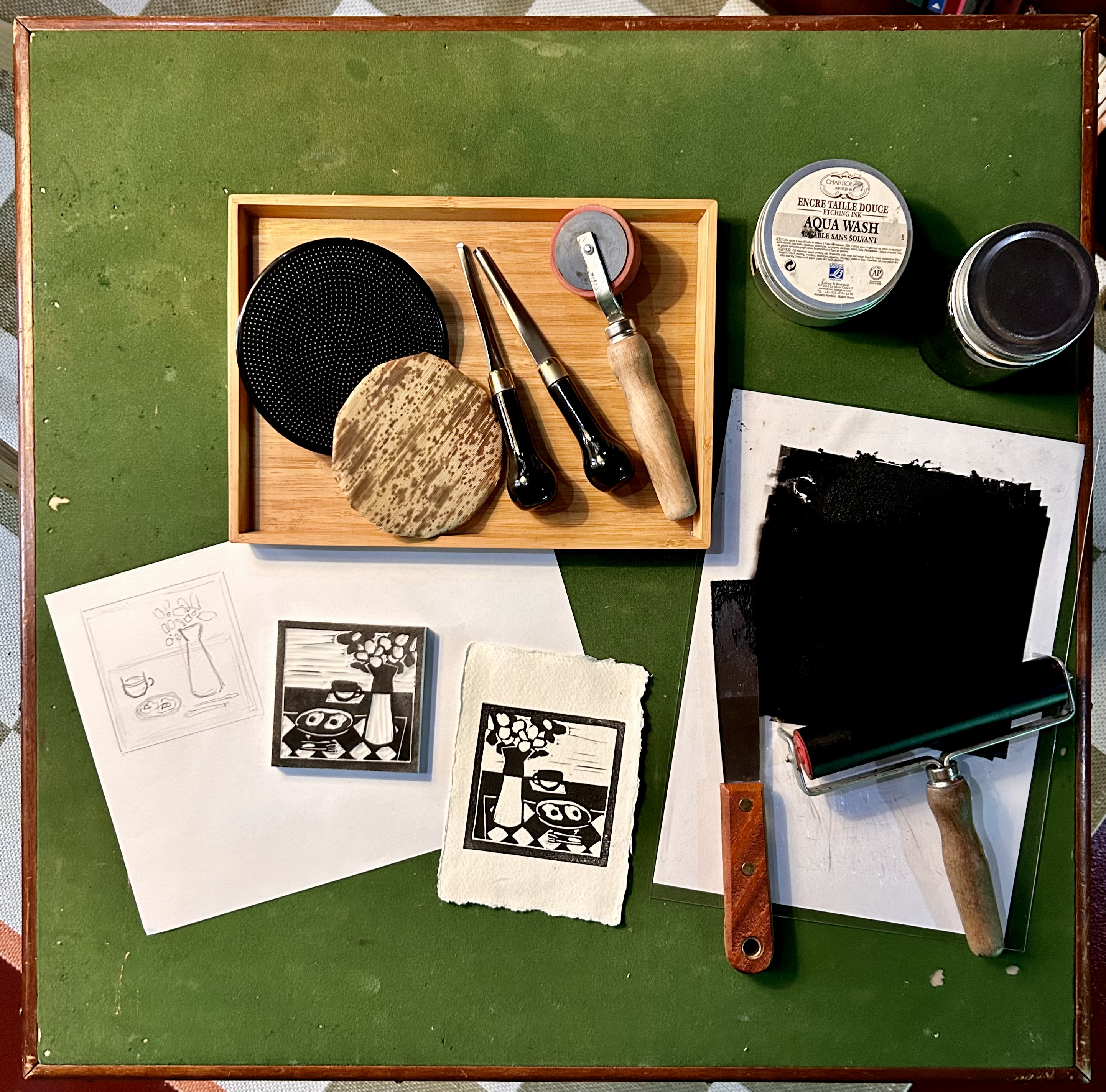 Reclaimed Timber Woodblock Printing
