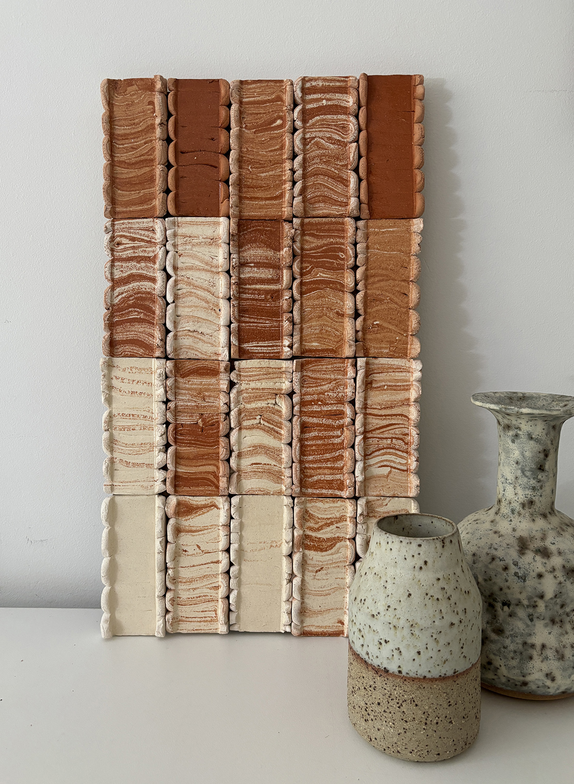 Rina Bernabei,  Pressed Wall work and Vessels 2023/24 Photo Rina Bernabei